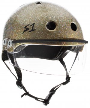 S1 Lifer Visor Helmet Gold Gloss Glitter
