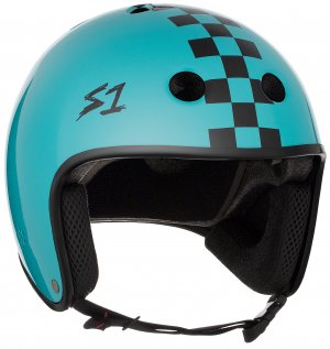 S1 Retro Lifer Helmet - Lagoon Gloss w/ Black Checkers