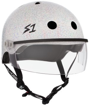 S1 Lifer Visor Helmet White Gloss Glitter