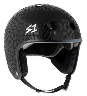 S1 Retro Lifer Helmet - Black on Black Matte Leopard